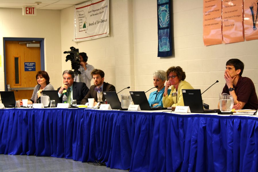 Members of the Columbia Public Schools School Board discuss the changes to the personnel transitions in their March 19 meeting.