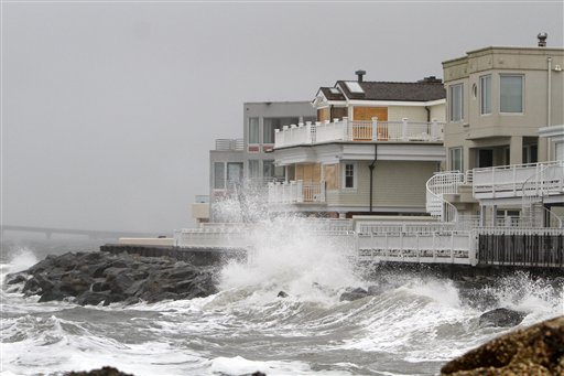 The perfect storm: Waves start to crash against New Jersey as Hurricane Sandy approaches on Sunday, Oct. 28, 2012. Photo used with permission from Associated Press