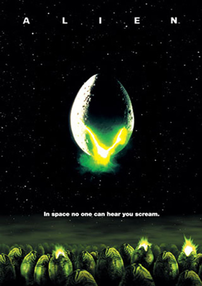 Released in 1979, Alien is a science fiction horror movie. Movie Poster used under the Ferry Use Doctrine.