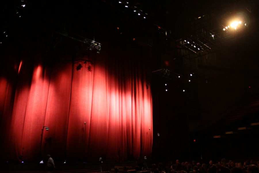 The stage at the Grand Ole Opry, venue for Show Choir Nationals. Simply seeing the curtain was enough to send some show choir members into pre-show jitters and excitement. Photo by Asa Lory