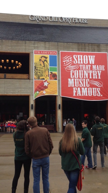 City Lights members, including Morgan Widhalm and David Wang, walked up to the famous Grand Ole Opry stage for their performance. Photo by Lauren Puckett