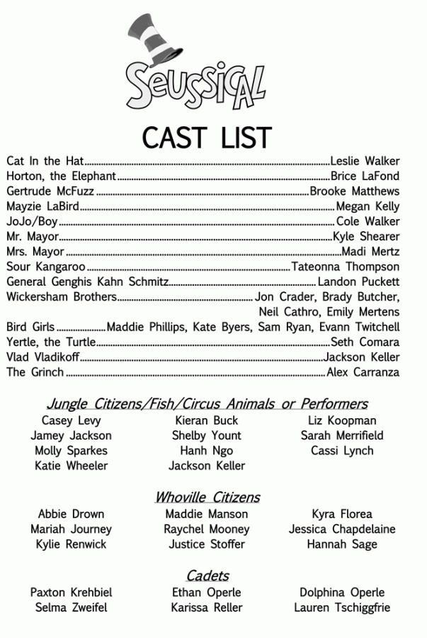 Cast for Seussical announced