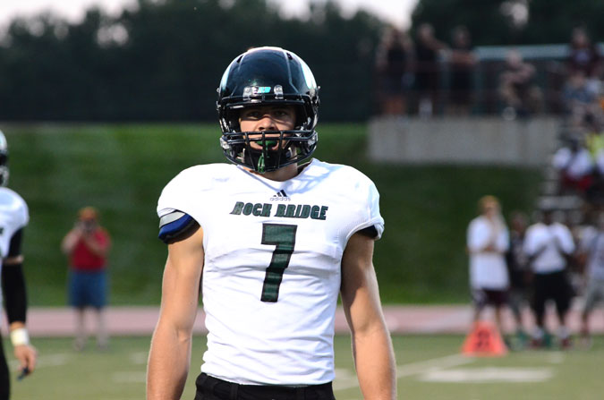 Senior WR Zach Reuter stands on the field during the Bruins season-opening win over DeSmet.