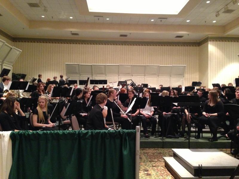 Meeting together, the All-State Band practices for their performance to come on Jan. 25
Photo provided by 