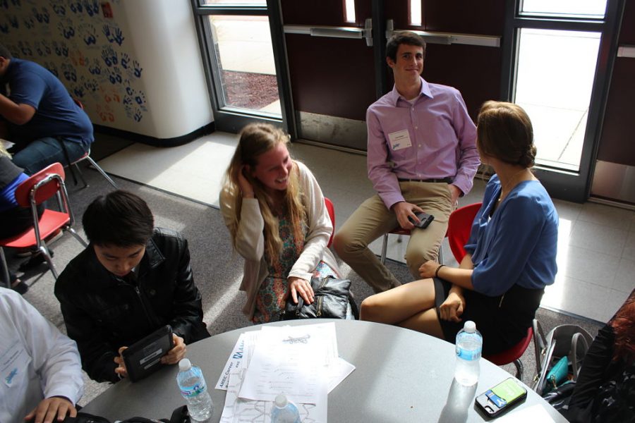HOSA members gather in preparation for a competition.  Photo by Devesh Kumar.