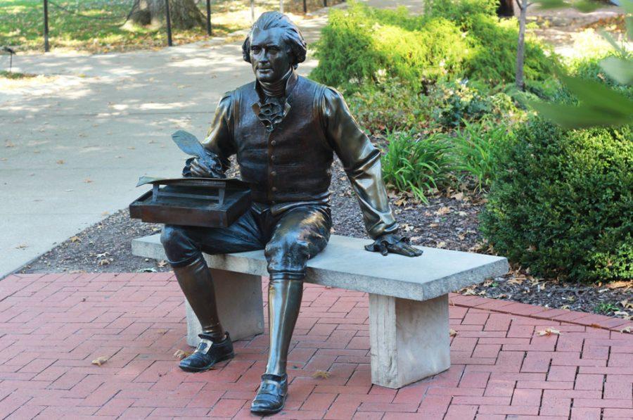 Jeffersons+statue%2C+placed+on+the+Francis+Quad+of+the+University+of+Missouri+-+Columbia%2C+was+intended+to+celebrate+his+many+achievements.+Recently%2C+however%2C+several+students%2C+both+at+Mizzou+and+RBHS%2C+have+voiced+their+complaints+regarding+the+controversial+and+often+untold+portions+of+Jeffersons+life.%0APhoto+by+Jae+Rhee
