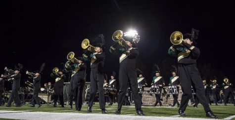The Emerald Regiment marching band performs the Seasons of Joy Exhibition Sept. 29. 