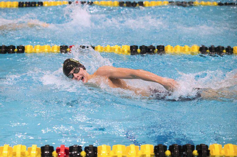 The RBHS boys swim team participates in the COMO Invitational Oct. 6. Photo by Kate Burns.