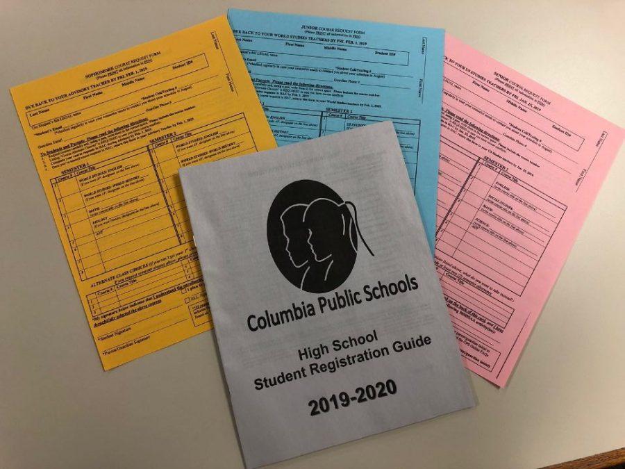 The formal class application sheets along with the pamphlet describing the classes students can choose.