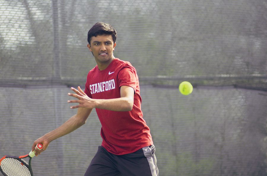  Senior Kavin Anand practices on the Bethal courts after school in preparation for post season play. Results for individual sectionals, which were last night, were unavailable at press time.