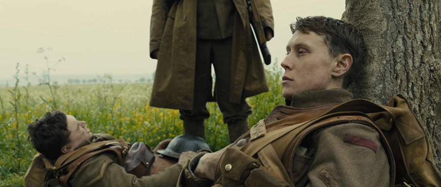 George+MacKay+and+Dean-Charles+Chapman+as+Will+Schofield+and+Tom+Blake+in+the+opening+scene+of+1917