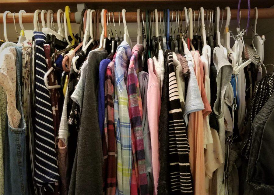 Clothes in a closet. Photo by Audrey Novinger.