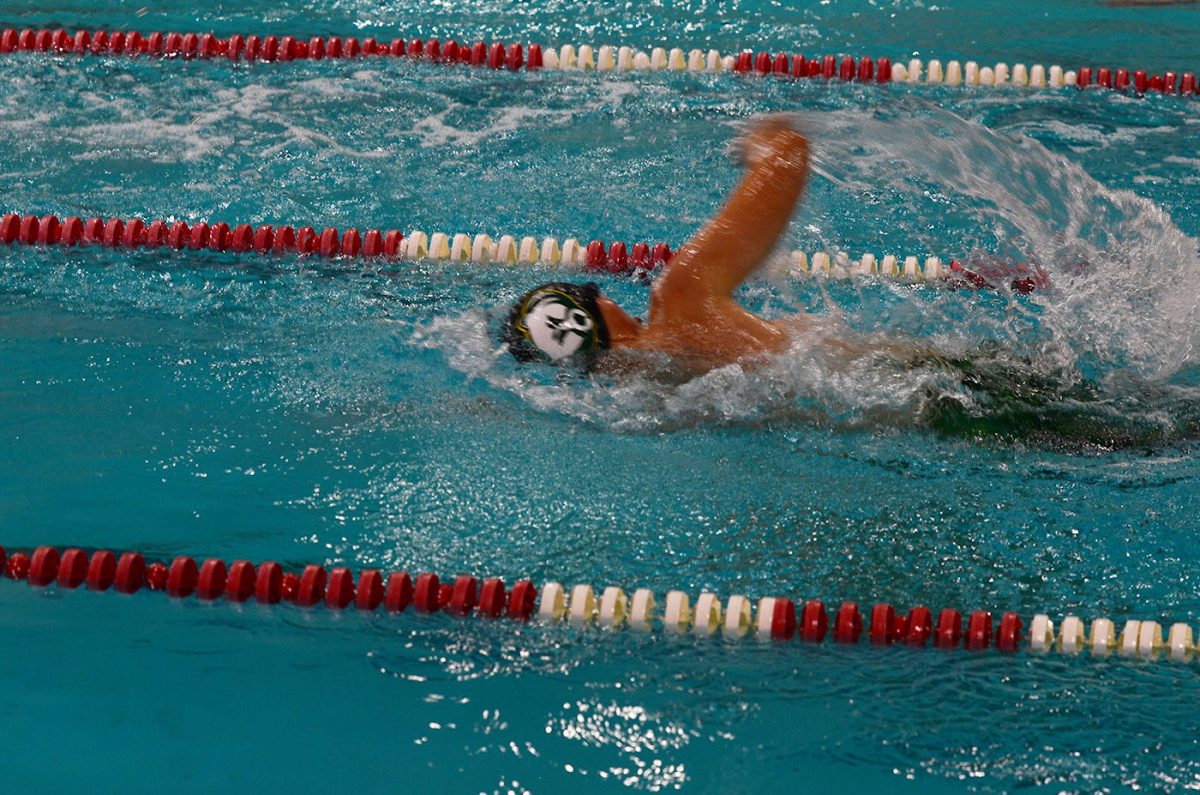 Swimmer finishes 1st in 400 meter relay