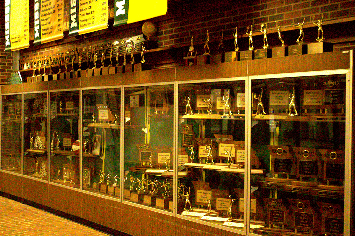 Some of the many trophies Rock Bridge has won in its history