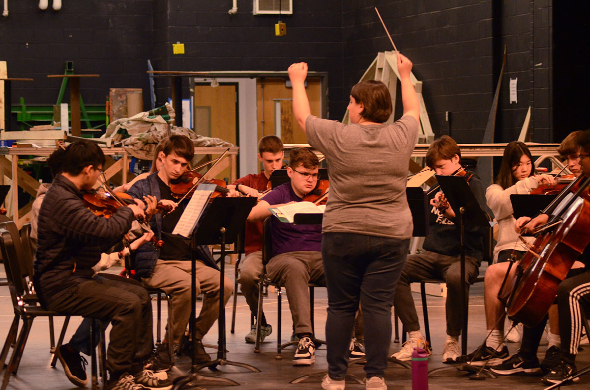Orchestra practices for upcoming performance